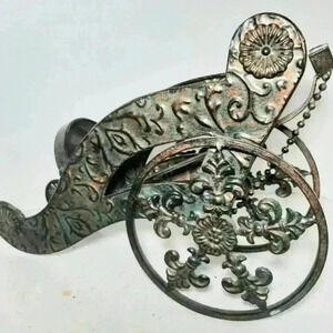 Vintage Bronze Decorative Cannon Wine Caddy. Burnished painted  Metal.